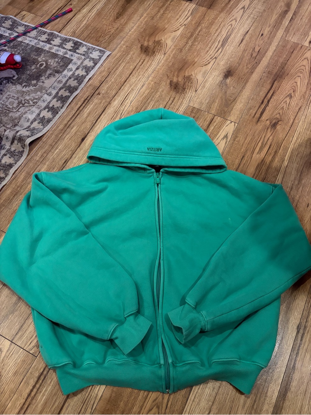 Aritzia Teal Green Full-Zip Hoodie Jacket